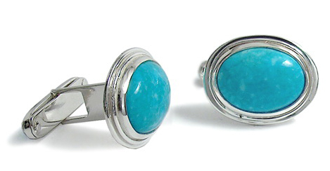 Сребърни ръкавели с Тюркоаз