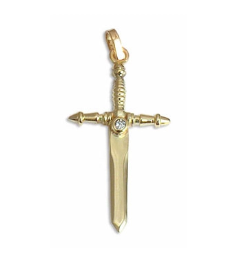 Златен кръст (меч) с циркон