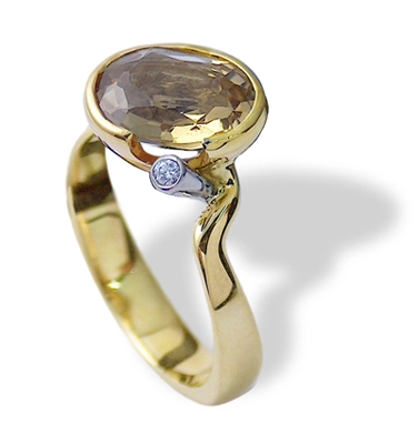 Златен пръстен с Цитрин