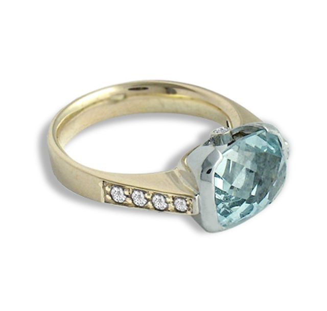 Златен пръстен - бяло и жълто злато (14к)