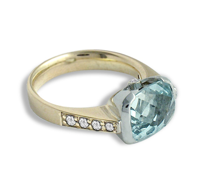 Златен пръстен - бяло и жълто злато (14к)