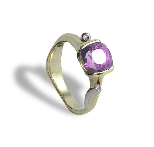 Златен пръстен - бяло и жълто злато (14k)