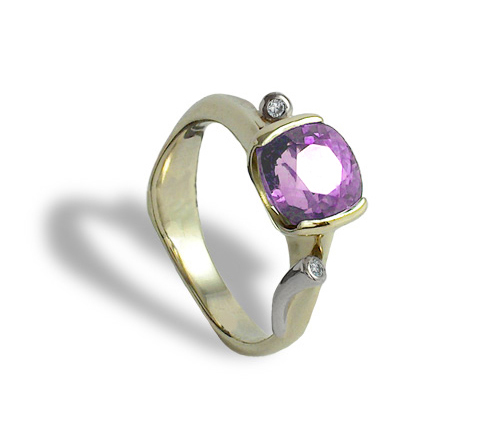 Златен пръстен - бяло и жълто злато (14k)