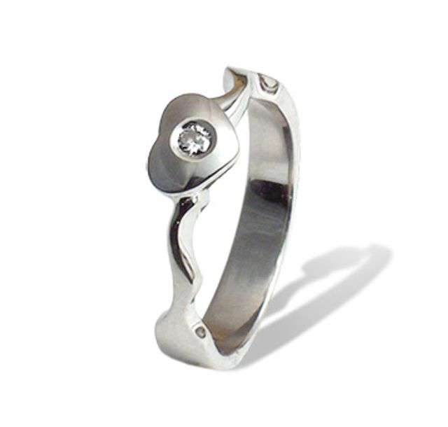 Пръстен от бяло злато(14k)