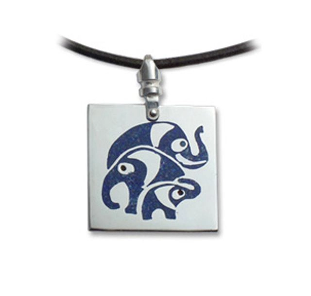 Сребърно колие с емайли от лазурит