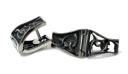 Патинирани сребърни обици