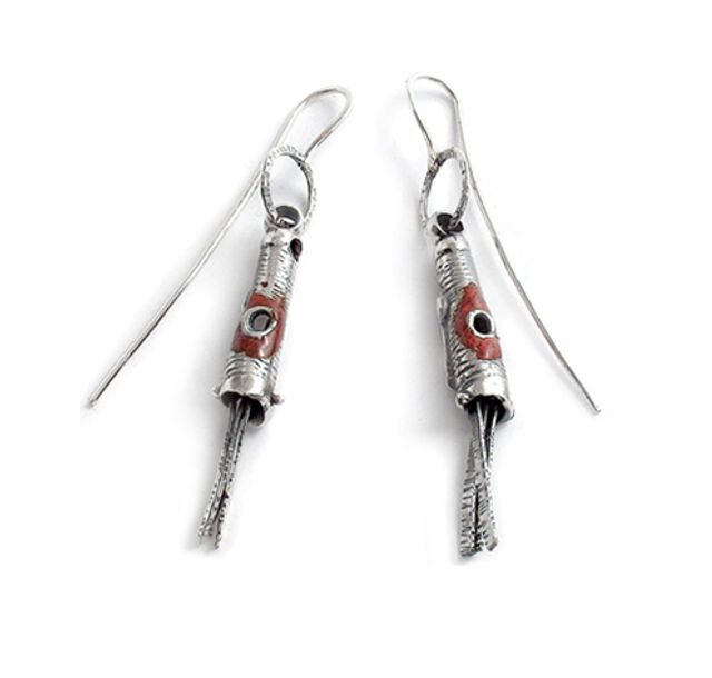 Сребърни обици с емайли