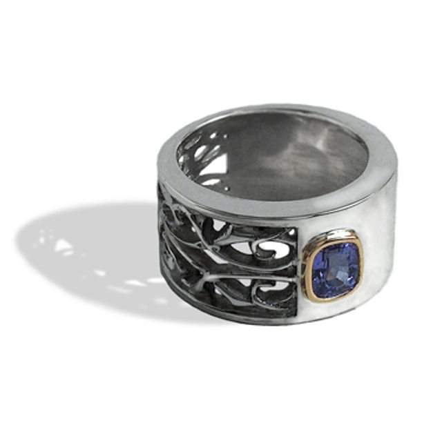 Сребърен пръстен с Танзанит