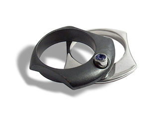 Сребърен пръстен със естествен Сапфир