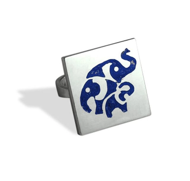 Сребърен пръстен с емайли