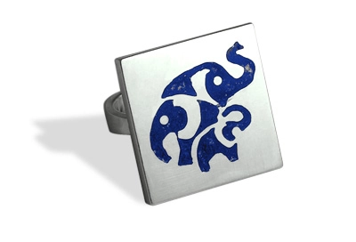 Сребърен пръстен с емайли