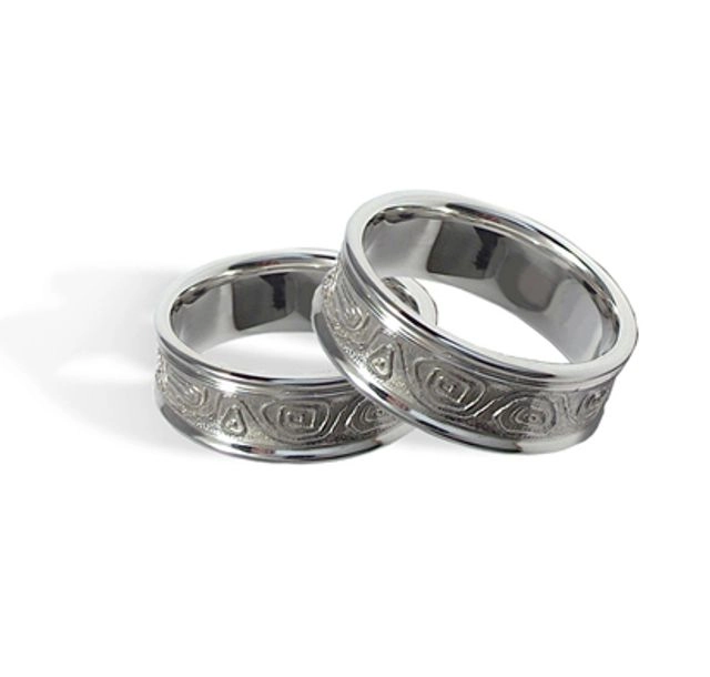 Сватбени халки от бяло злато (14к)