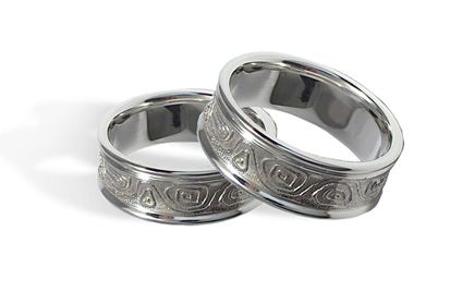 Сватбени халки от бяло злато (14к)