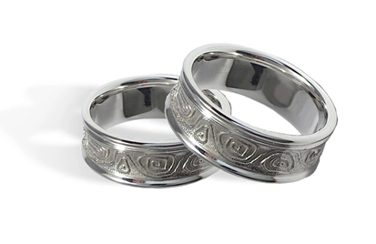 Сватбени халки от бяло злато (14к)